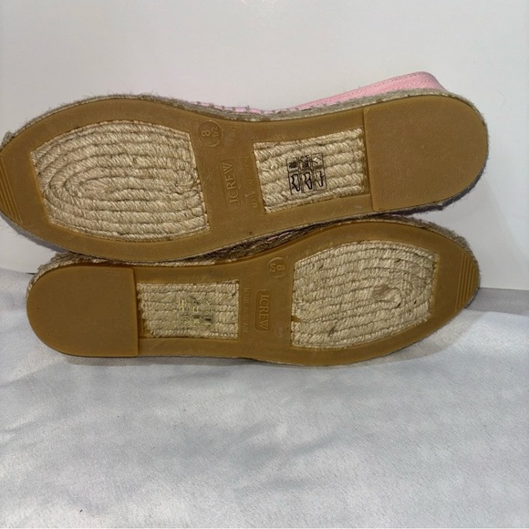 J. Crew Made-in-Spain Espadrille Flats in Linen Size 8.5 Pink - Picture 7 of 10